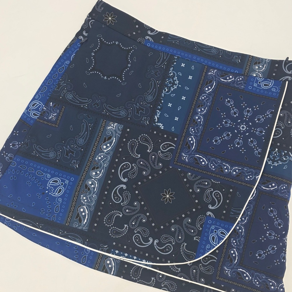 G/FORE Navy & Royal Blue Bandana Print Golf Skort